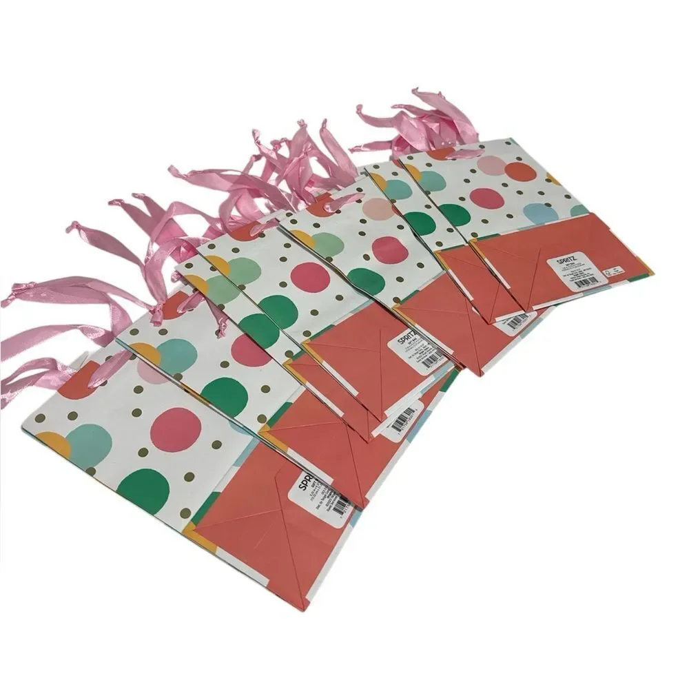 Spritz Colorful Polka Dot Gift Bag NWT